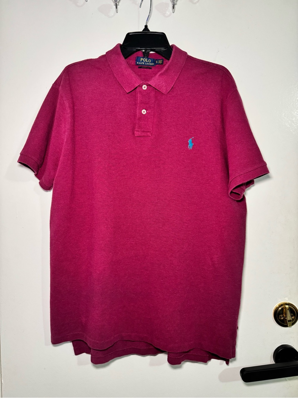 Polo Ralph Lauren Burgundy Custom Fit Polo Shirt Size XL